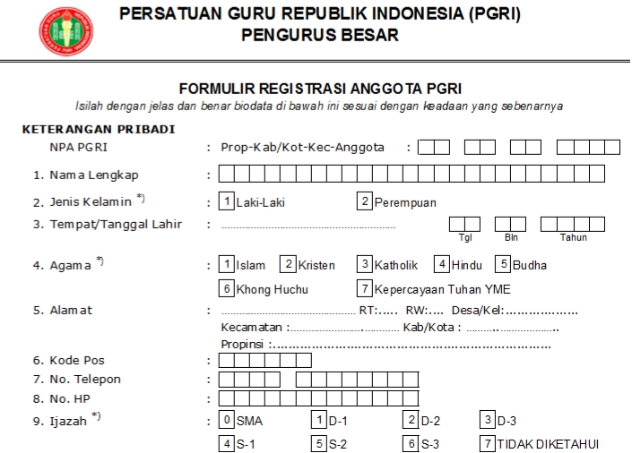 Pendaftaran PGRI Toba - Persatuan Guru Republik Indonesia Cabang Toba